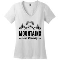 The Mountains Are Calling Funny Women's V-Neck T-Shirt