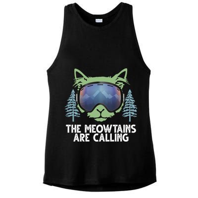 The Meowtains Are Calling Ladies PosiCharge Tri-Blend Wicking Tank