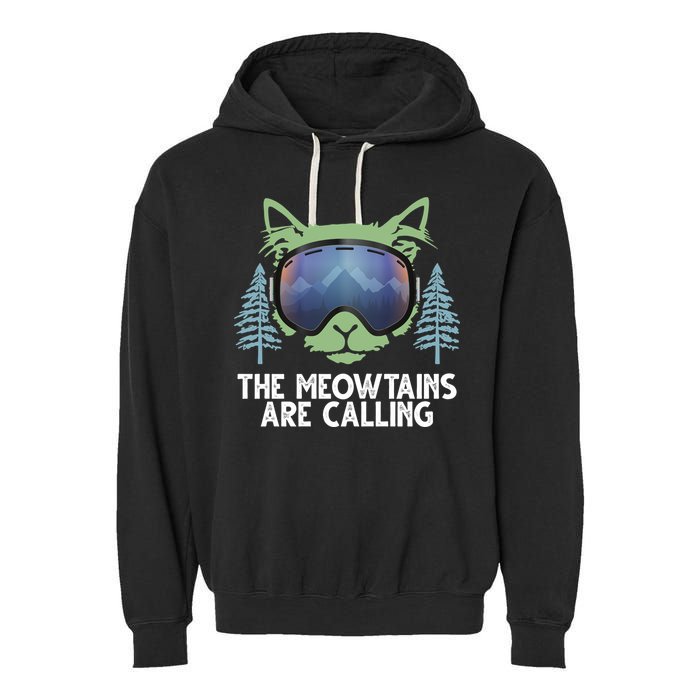 The Meowtains Are Calling Garment-Dyed Fleece Hoodie