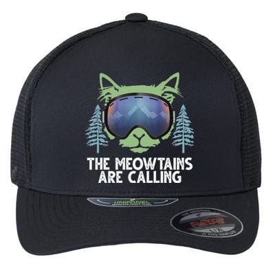 The Meowtains Are Calling Flexfit Unipanel Trucker Cap