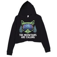 The Meowtains Are Calling Crop Fleece Hoodie