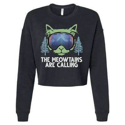 The Meowtains Are Calling Cropped Pullover Crew