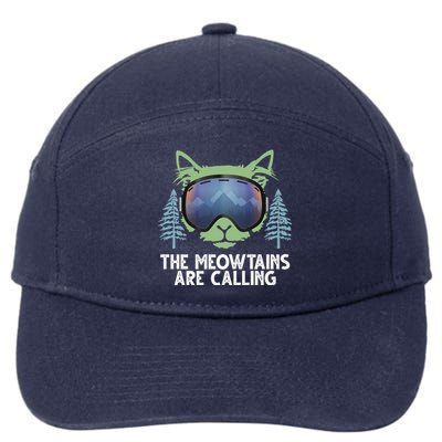 The Meowtains Are Calling 7-Panel Snapback Hat