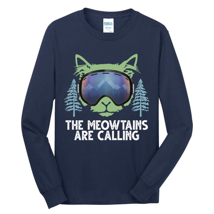 The Meowtains Are Calling Tall Long Sleeve T-Shirt