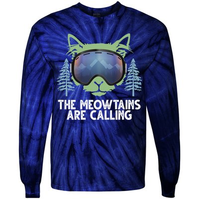 The Meowtains Are Calling Tie-Dye Long Sleeve Shirt