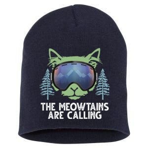 The Meowtains Are Calling Short Acrylic Beanie