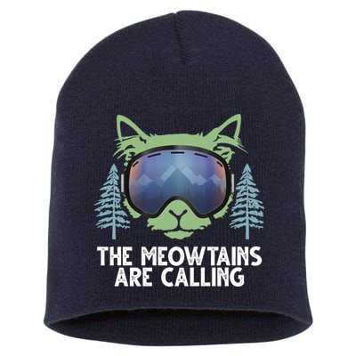 The Meowtains Are Calling Short Acrylic Beanie