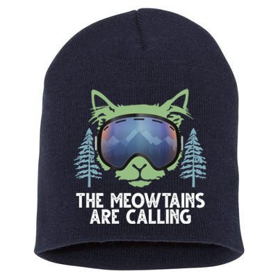 The Meowtains Are Calling Short Acrylic Beanie