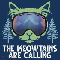 The Meowtains Are Calling Short Acrylic Beanie