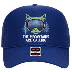 The Meowtains Are Calling High Crown Mesh Back Trucker Hat