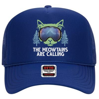 The Meowtains Are Calling High Crown Mesh Back Trucker Hat