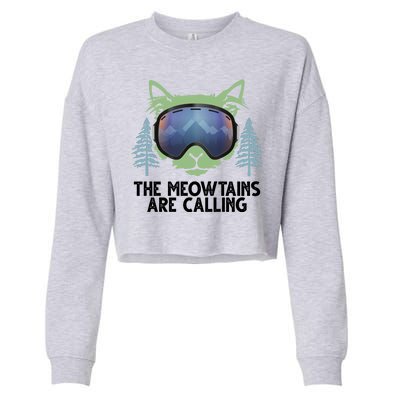 The Meowtains Are Calling Cropped Pullover Crew