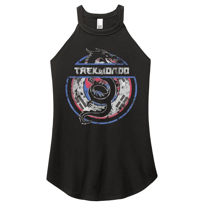 Taekwondo Martial Arts Gift Dragon Korean Flag Women's Perfect Tri Rocker Tank