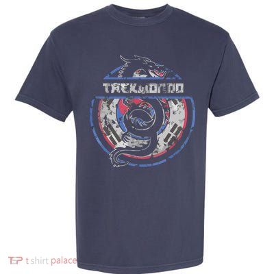 Taekwondo Martial Arts Gift Dragon Korean Flag Garment-Dyed Heavyweight T-Shirt
