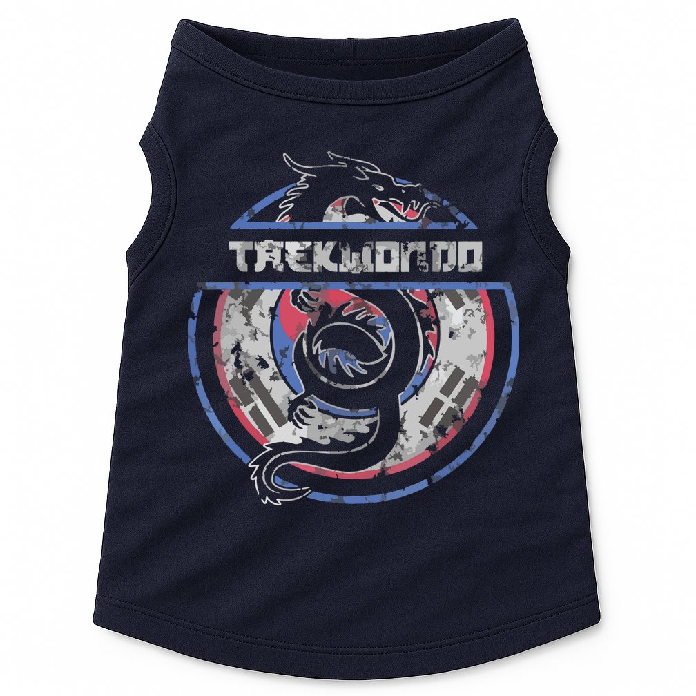 Taekwondo Martial Arts Gift Dragon Korean Flag Doggie Tank