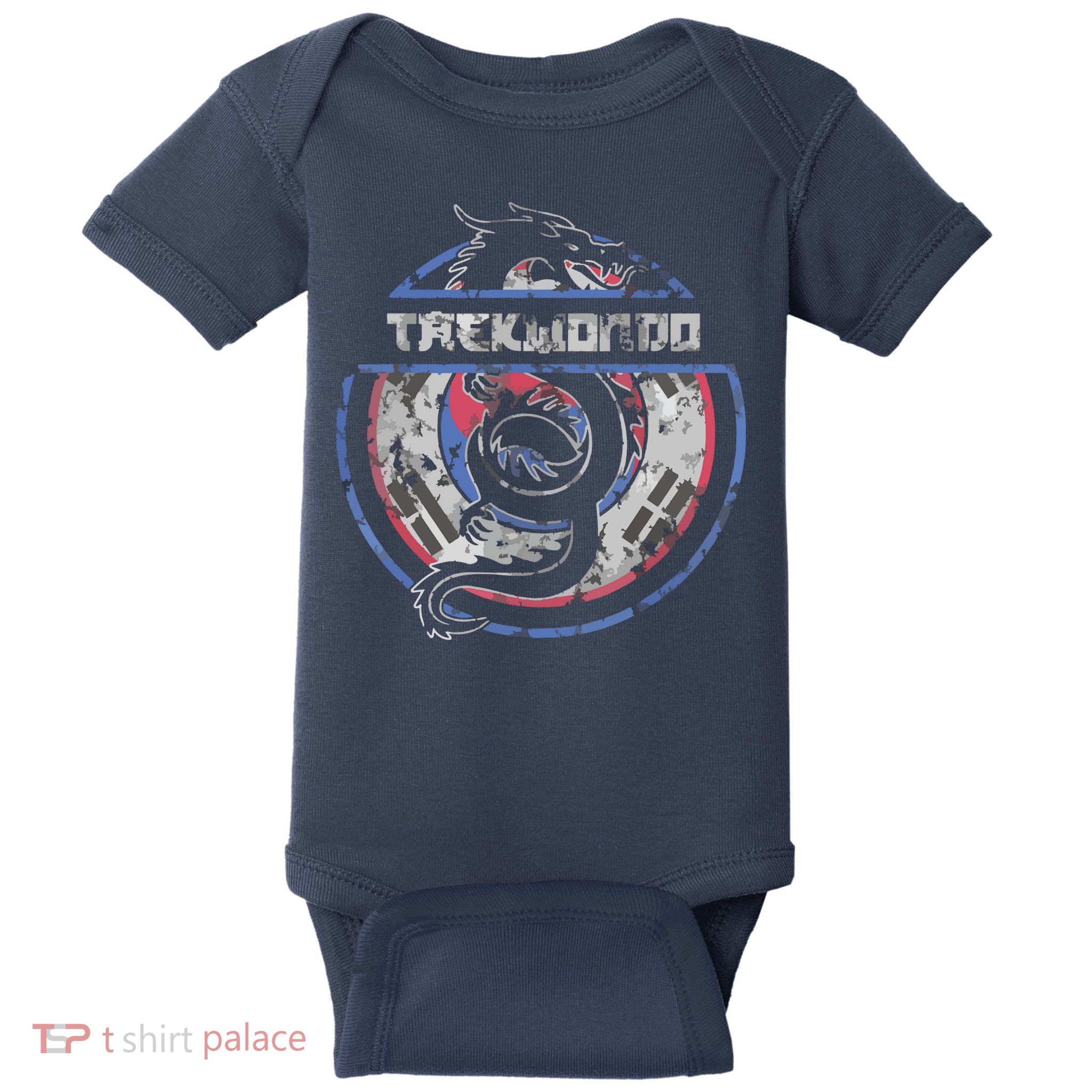 Taekwondo Martial Arts Gift Dragon Korean Flag Baby Bodysuit
