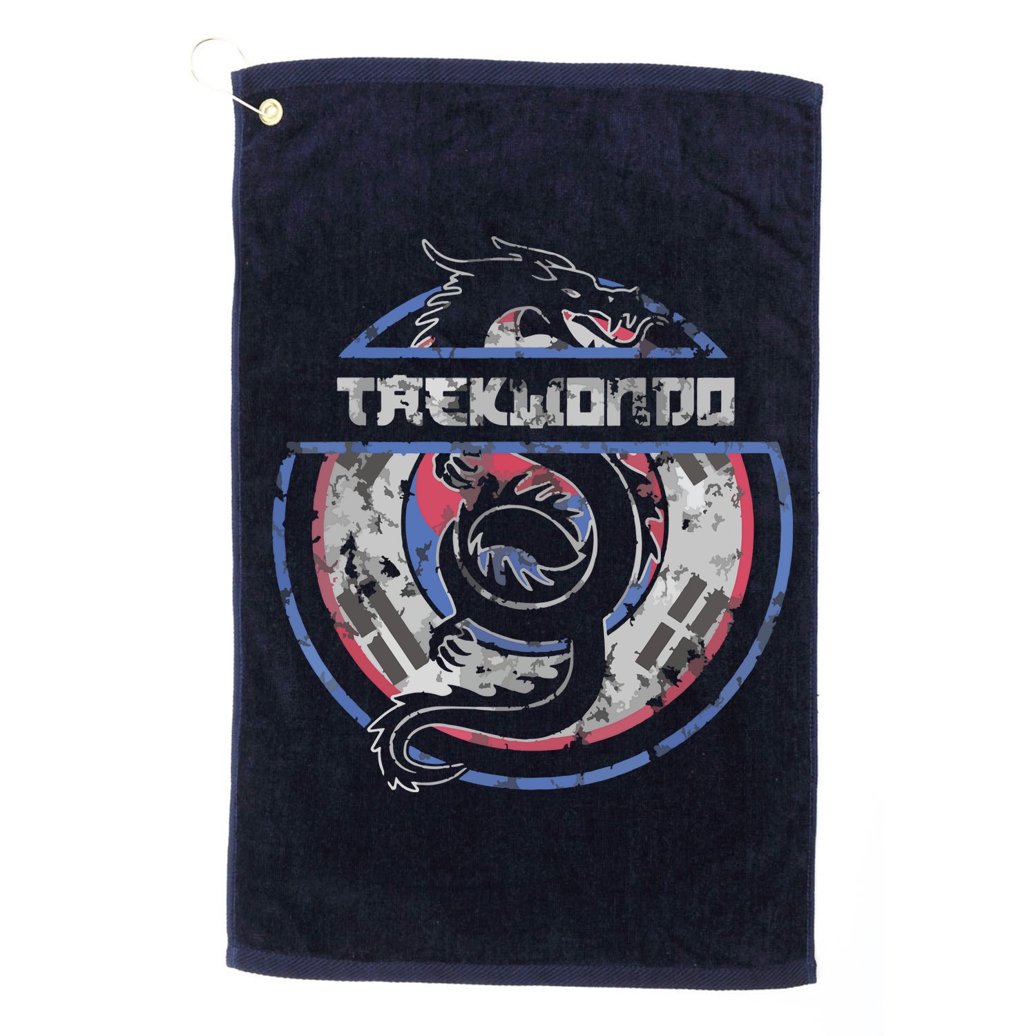 Taekwondo Martial Arts Gift Dragon Korean Flag Golf Towel
