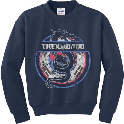 Taekwondo Martial Arts Gift Dragon Korean Flag Kids Sweatshirt