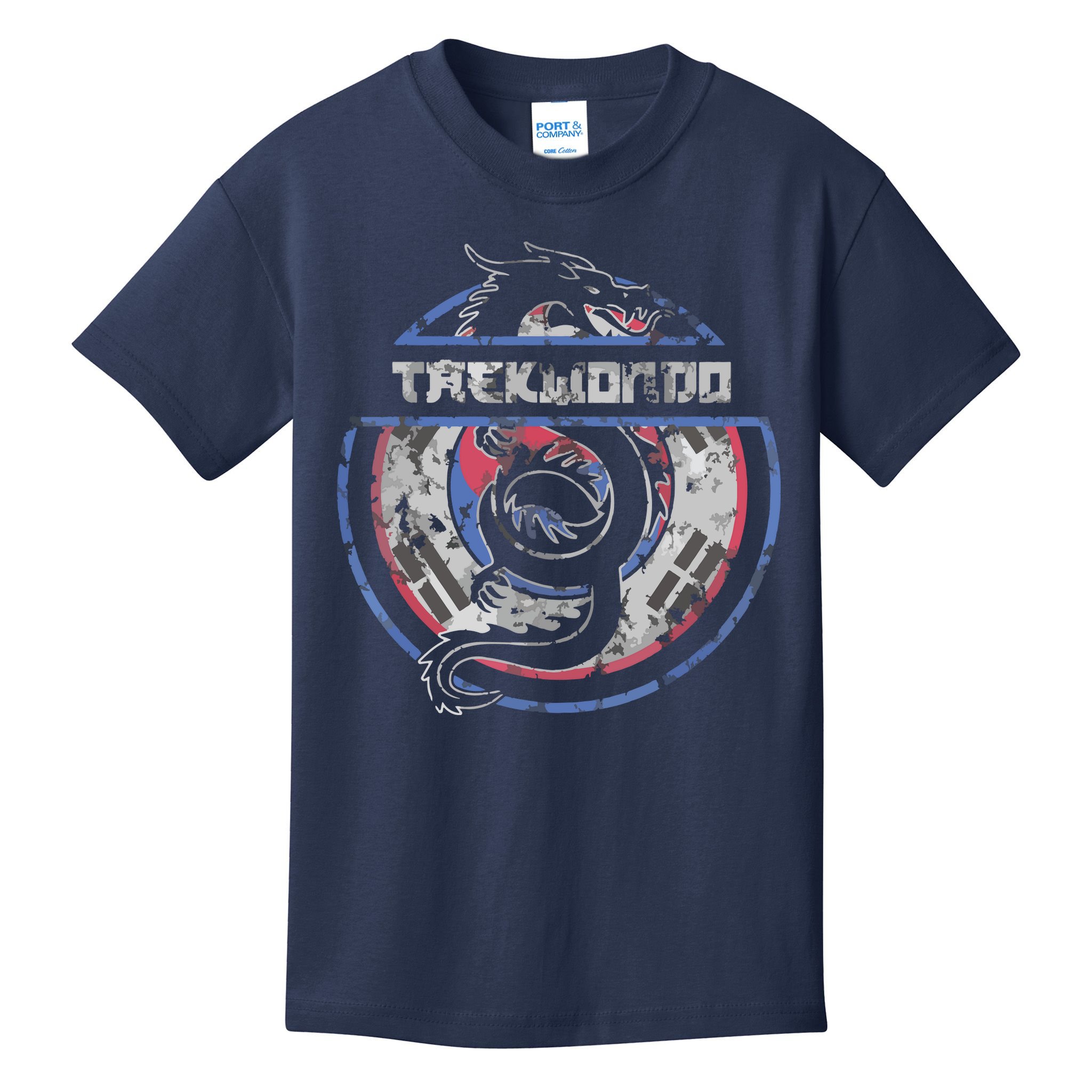 Taekwondo Martial Arts Gift Dragon Korean Flag Kids T-Shirt