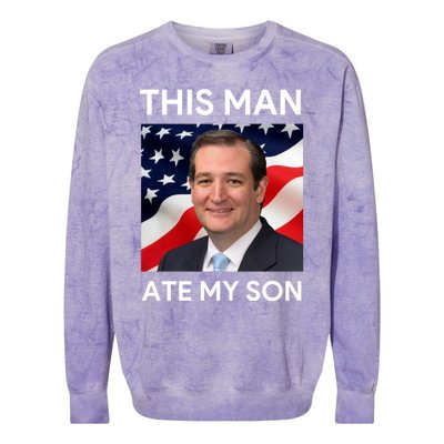 This Man Ate My Son Colorblast Crewneck Sweatshirt