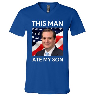 This Man Ate My Son V-Neck T-Shirt