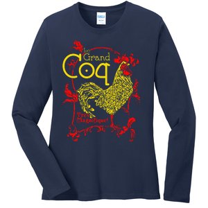 The Majestic And Magnificent Rooster Funny Thanksgiving Ladies Long Sleeve Shirt