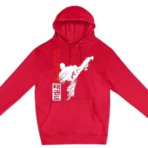 Taekwondo Martial Art Distressed Style Kick Tee Premium Pullover Hoodie