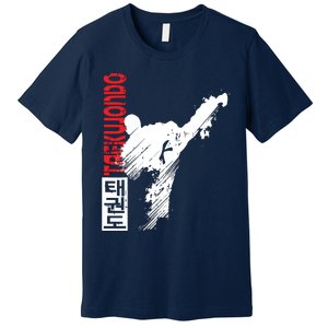 Taekwondo Martial Art Distressed Style Kick Tee Premium T-Shirt