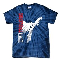 Taekwondo Martial Art Distressed Style Kick Tee Tie-Dye T-Shirt