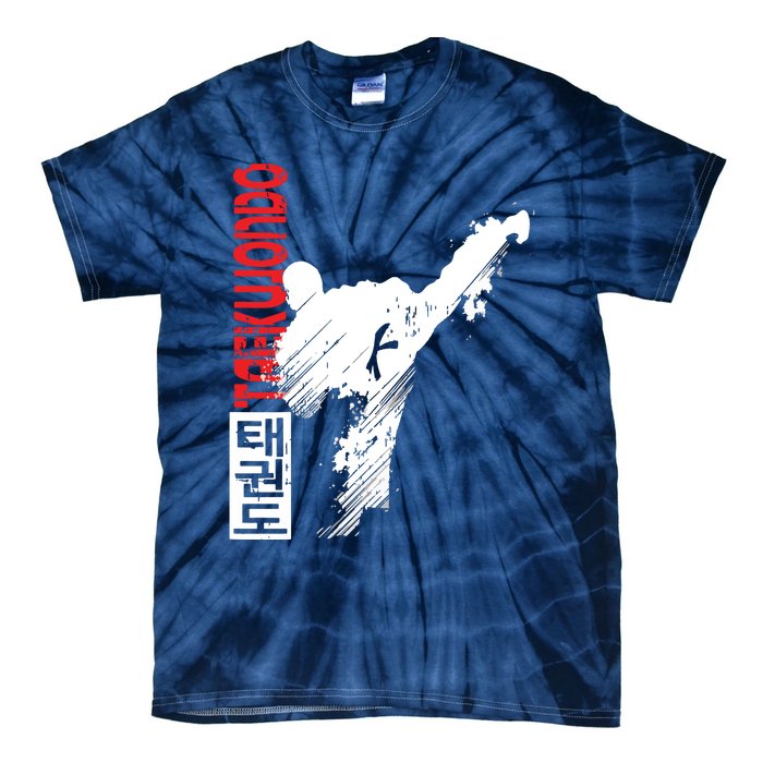 Taekwondo Martial Art Distressed Style Kick Tee Tie-Dye T-Shirt