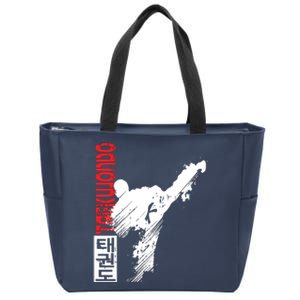 Taekwondo Martial Art Distressed Style Kick Tee Zip Tote Bag