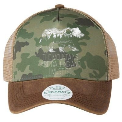 The Mountains Are Calling And I Must Go camping Legacy Tie Dye Trucker Hat