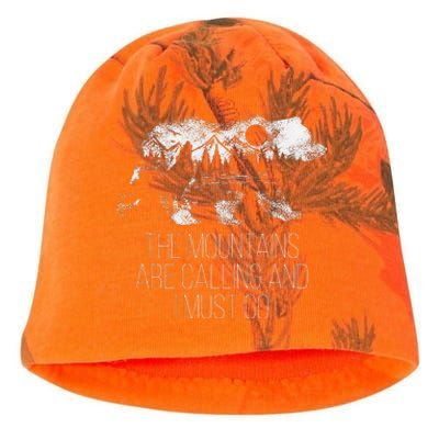 The Mountains Are Calling And I Must Go camping Kati - Camo Knit Beanie