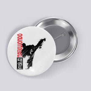 Taekwondo Martial Art Distressed Style Kick Tee Button