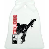 Taekwondo Martial Art Distressed Style Kick Tee Ceramic Bell Ornament