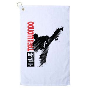 Taekwondo Martial Art Distressed Style Kick Tee Platinum Collection Golf Towel