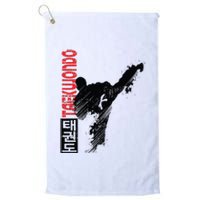 Taekwondo Martial Art Distressed Style Kick Tee Platinum Collection Golf Towel