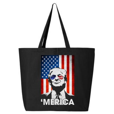 Trump Merica American Flag 4th Of July Murica Patriotic 25L Jumbo Tote