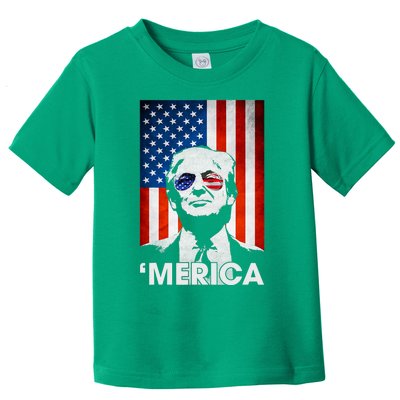 Trump Merica American Flag 4th Of July Murica Patriotic Toddler T-Shirt