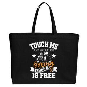 Touch Me And Your First Boxing Lesson Is Free Gym Boxer Cotton Canvas Jumbo Tote