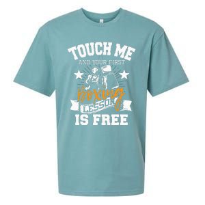 Touch Me And Your First Boxing Lesson Is Free Gym Boxer Sueded Cloud Jersey T-Shirt