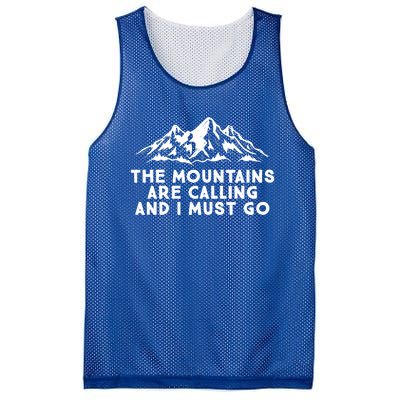 The Mountains Are Calling And I Must Go Hiking Skiing Cute Gift Mesh Reversible Basketball Jersey Tank