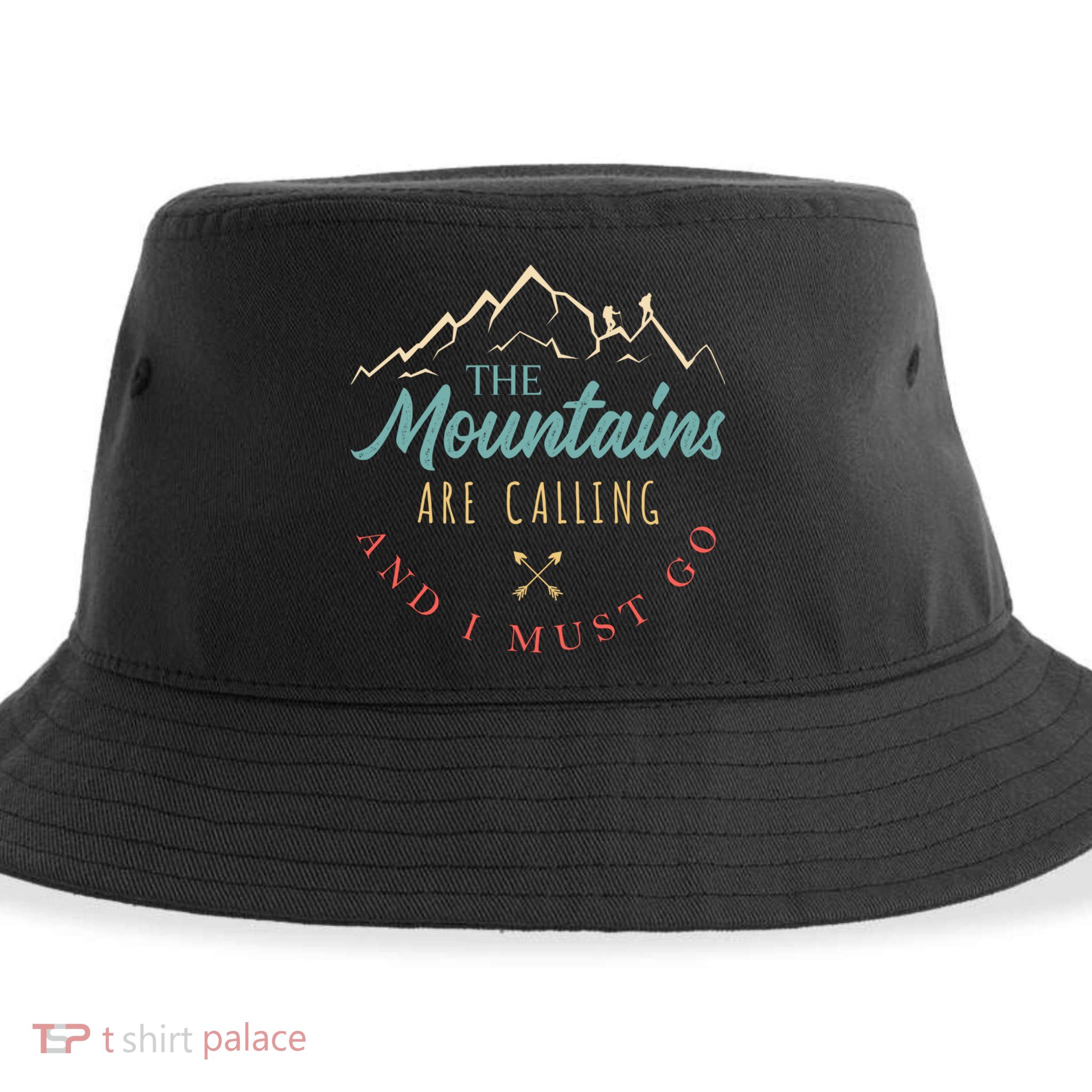 The Mountains Are Calling And I Must Go Gift Camping Gift Sustainable Bucket Hat