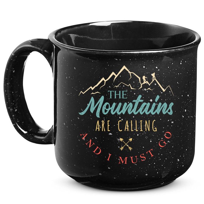 The Mountains Are Calling And I Must Go Gift Camping Gift 15oz Campfire Ceramic Mug