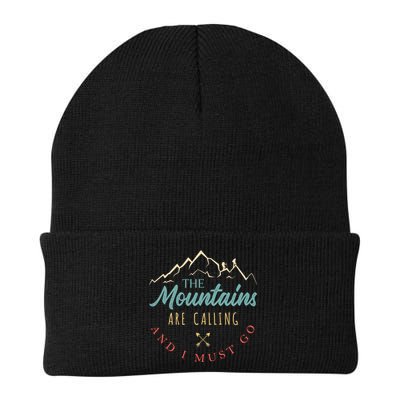The Mountains Are Calling And I Must Go Gift Camping Gift Beanie