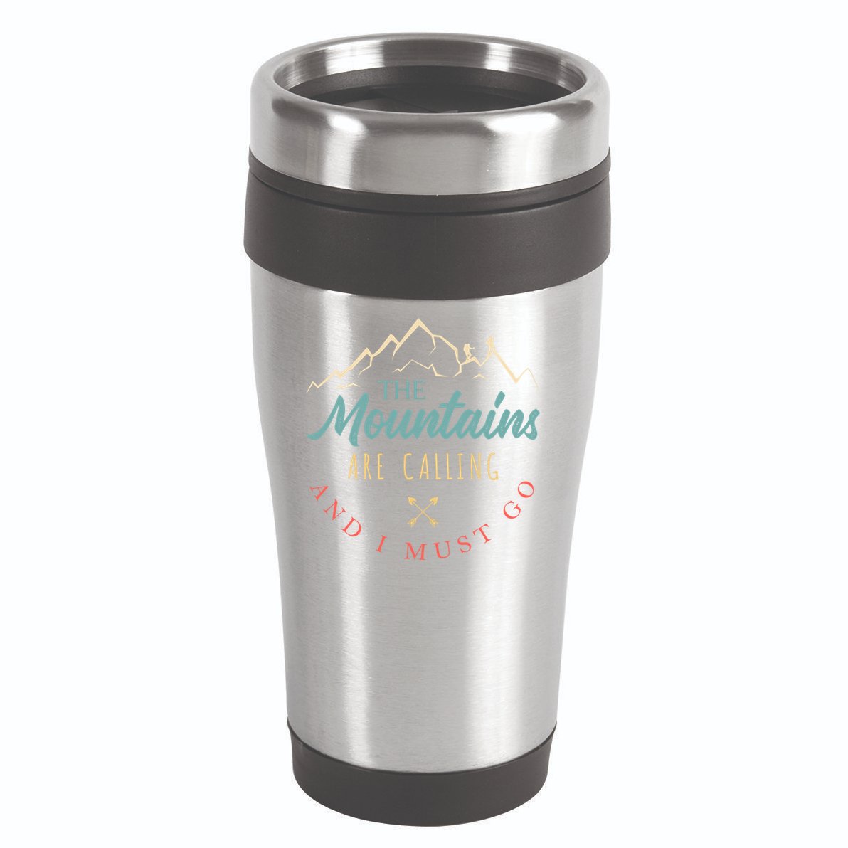 The Mountains Are Calling And I Must Go Gift Camping Gift 16oz Travel Tumbler