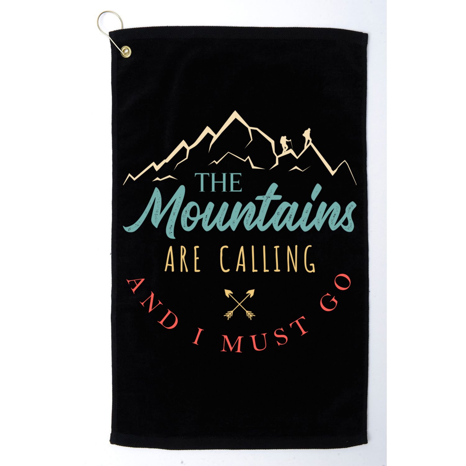 The Mountains Are Calling And I Must Go Gift Camping Gift Golf Towel