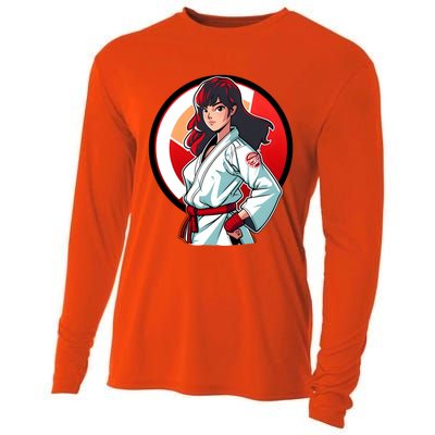 Taekwondo Mom As A Fighter Design Taekwondo Fighter Gift Cooling Performance Long Sleeve Crew