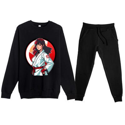 Taekwondo Mom As A Fighter Design Taekwondo Fighter Gift Premium Crewneck Sweatsuit Set