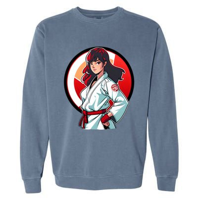 Taekwondo Mom As A Fighter Design Taekwondo Fighter Gift Garment-Dyed Sweatshirt